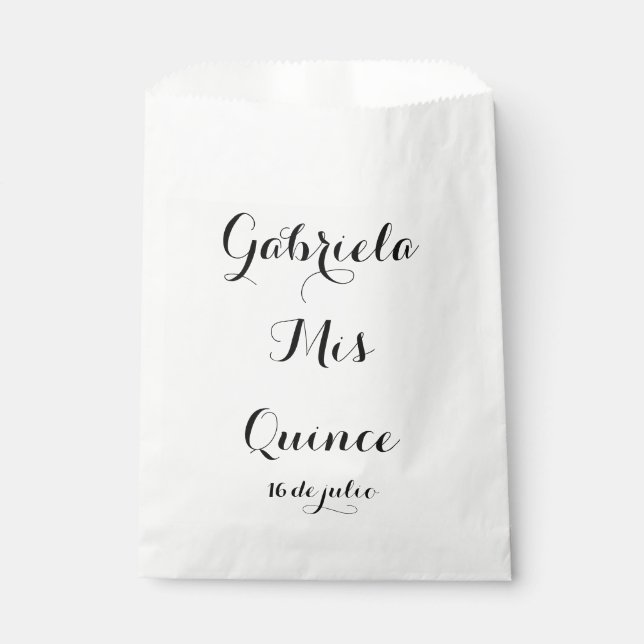 Sacs de faveur Mis Quince - Personnaliser pour vot (Devant)