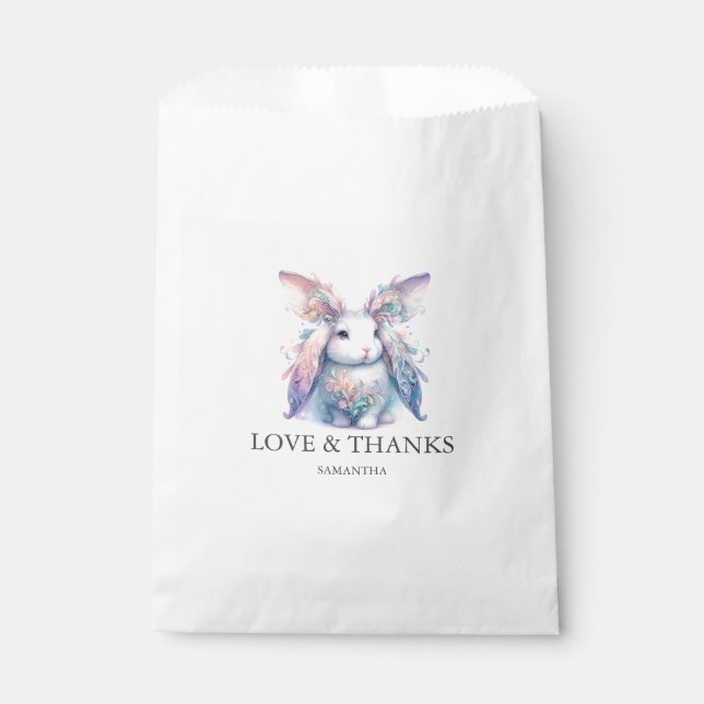 Sacs de Faveur Personnalisés Lapin Mystique (Devant)