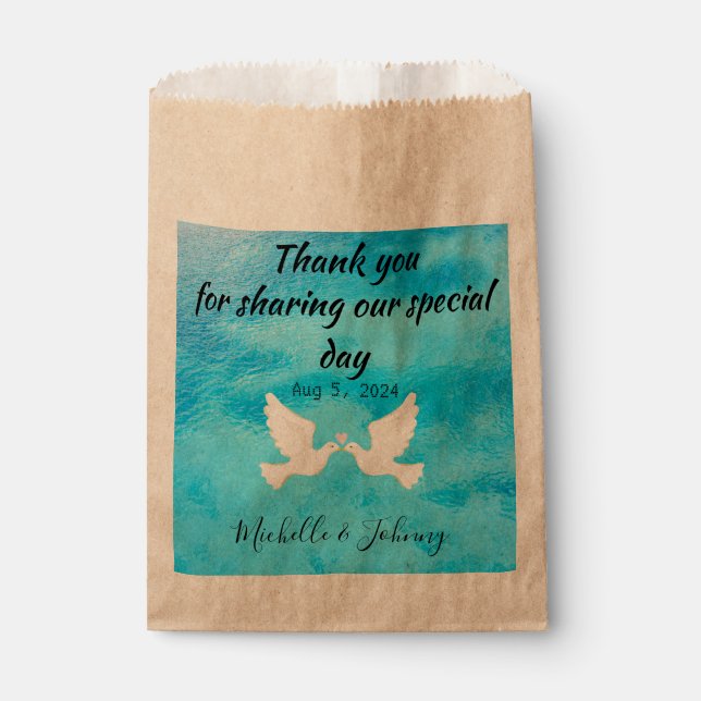 Sacs de faveur simples. Thème mariage. Doses, dos  (Devant)