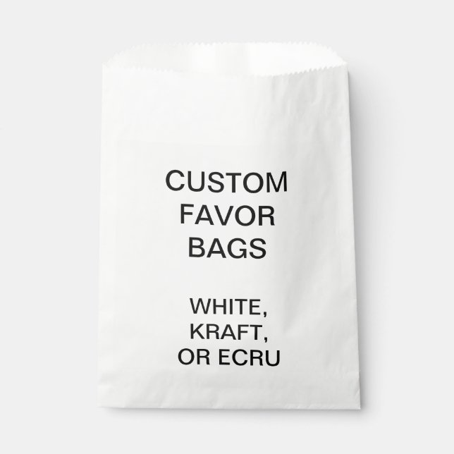Sacs de favoris blancs personnalisés blancs vierge (Devant)