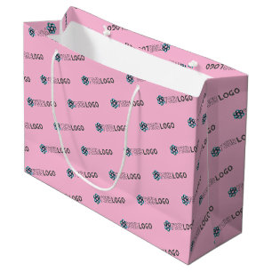 Sacs de shopping rose personnalisés avec logo prom