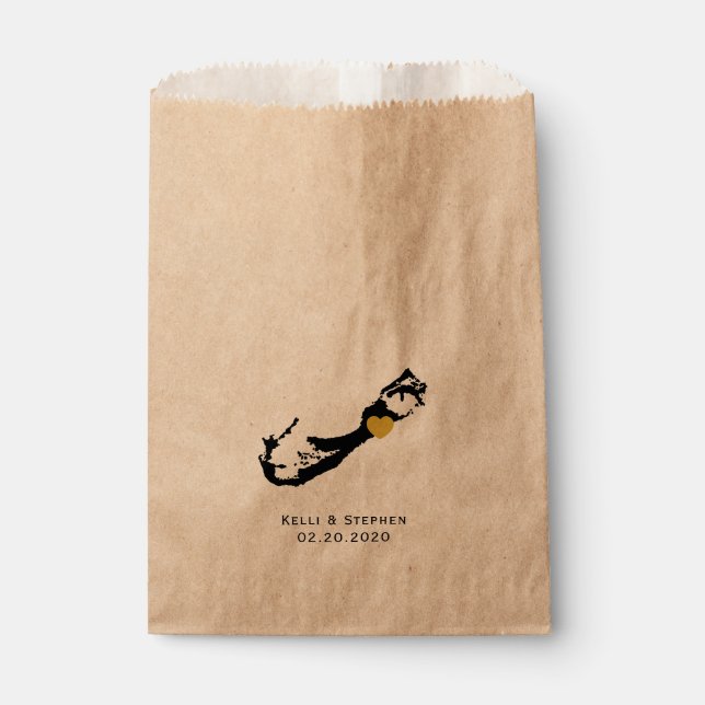 Sacs de traitement de faveur de mariage aux Bermud (Devant)