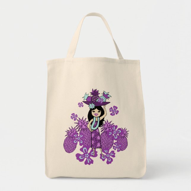 Sacs d'épicerie tropicale Pineapple Luau (Devant)