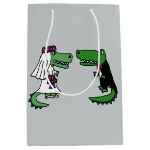 Sacs drôles de cadeau de jeunes mariés d'alligator