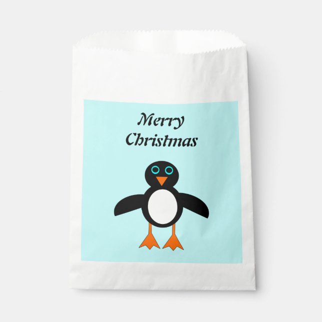 Sacs Faveur Personnalisées Pingouin Cute (Devant)
