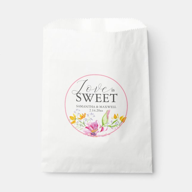 Sacs favoris mariage Aquarelle Fleurs (Devant)