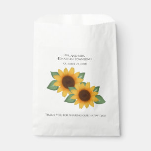Sacs favoris personnalisés de mariage de tournesol