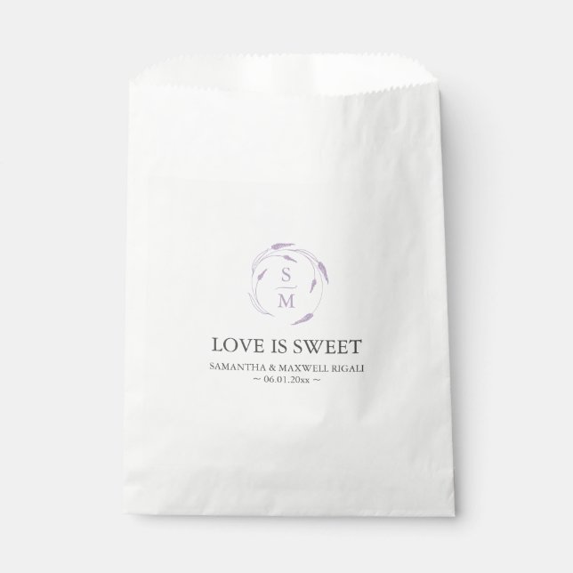 Sacs favoris personnalisés pour Lavender Mariage (Devant)