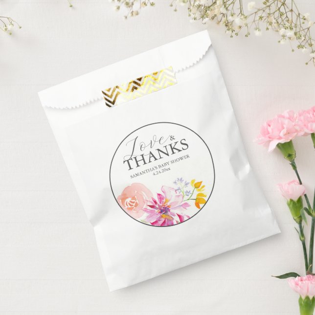 Sacs Fleurs Personnalisées pour Baby shower (Scellé)