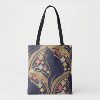 Sacs fourre-tout à motif floral Art Déco Chat