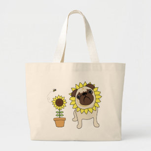 Sacs fourre-tout adorables du Carlin de tournesol