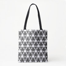 sacs fourre-tout de fleurs noires.