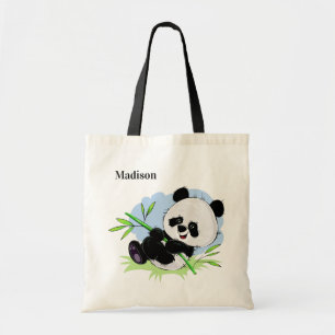 sacs fourre-tout de nom personnalisé Cute Panda