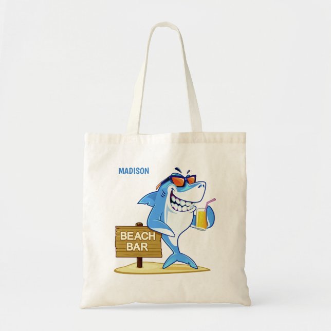 Sacs fourre-tout de nom personnalisé Funny Shark (Devant)