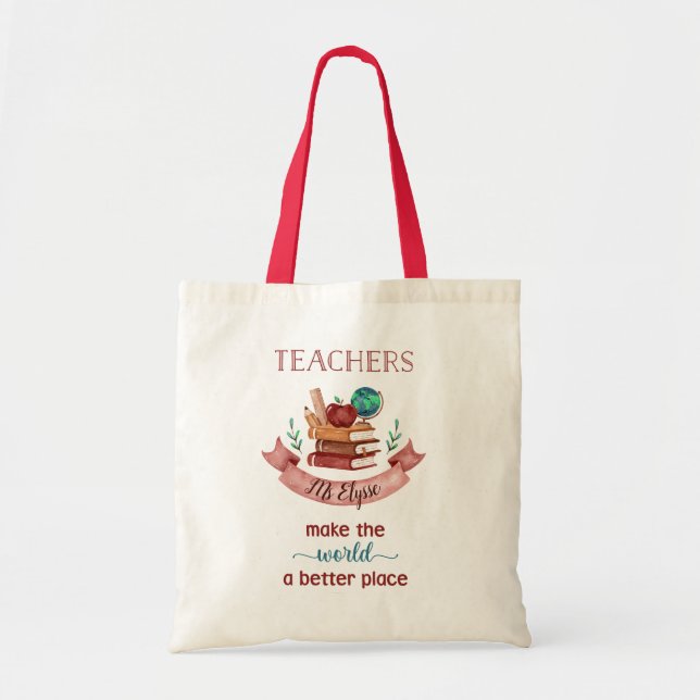 Sacs fourre-tout d'enseignants personnalisés (Livr (Devant)