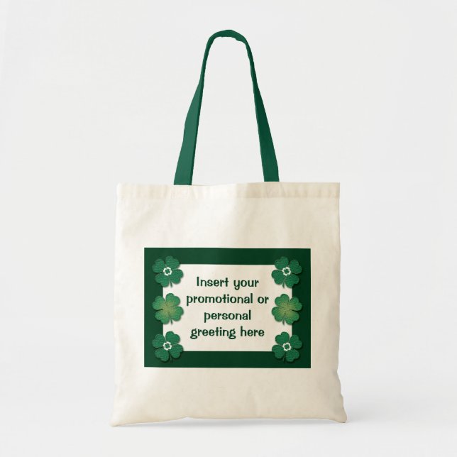 Sacs fourre-tout personnalisables - shamrocks (Devant)
