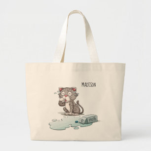 Sacs fourre-tout personnalisés avec nom Chat qui p