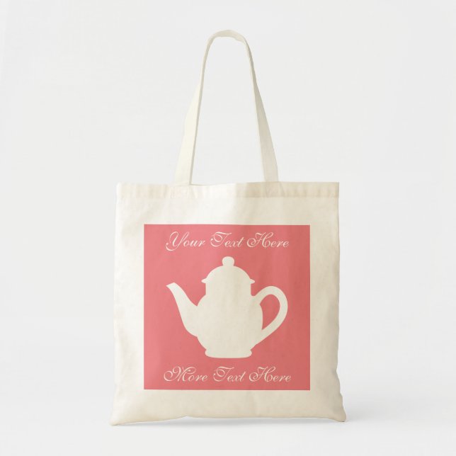 Sacs fourre-tout roses de corail personnalisés à (Devant)