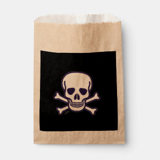 Sacs kraft noir Skull n Bones pour cadeaux de fête