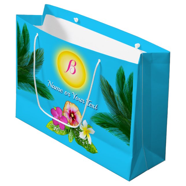 Sacs personnalisés de cadeau pour le Hawaïen Luau (Devant Angle)