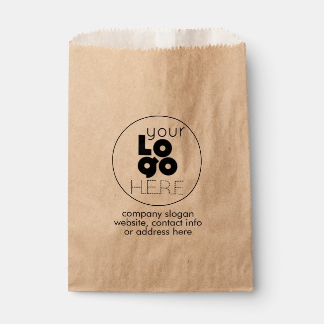 Sacs préférés en papier Kraft Brown avec logo de l (Devant)