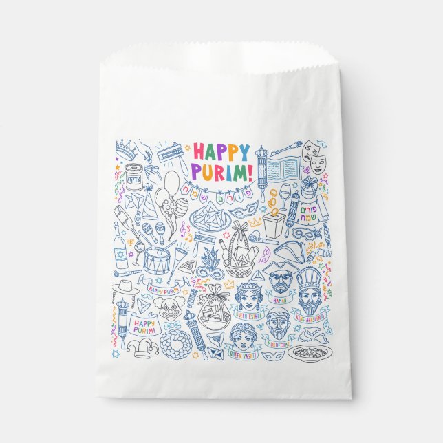 Sacs Purim Favor - Hamantaschen Purim Faveurs Art (Devant)