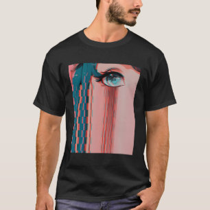 Sad Anime Girl Vaporwave Ästhetische Anime Eyes Eb T-Shirt