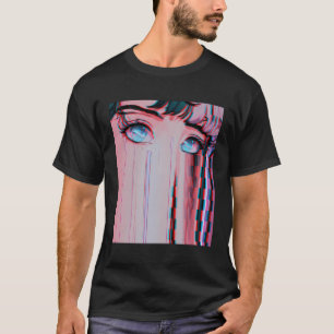 Sad Anime Girl Vaporwave Ästhetische Anime Eyes Eb T-Shirt