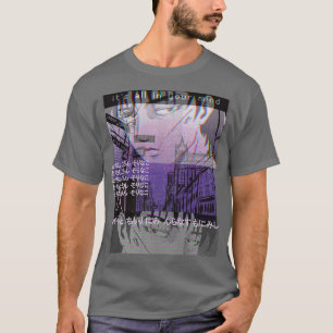 Sad Anime Manga Lofi Cyberpunk Japan Aesthetic Ret T-Shirt