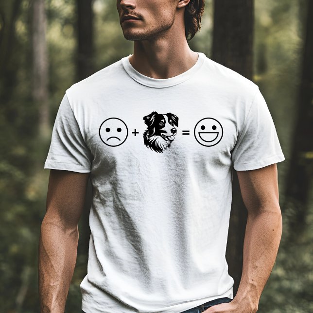 Sad + Australian Shepherd = glücklich T-Shirt (Von Creator hochgeladen)