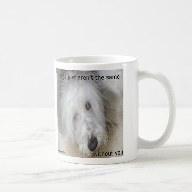 Sad Bearded Collie Kaffeetasse (Rechts)