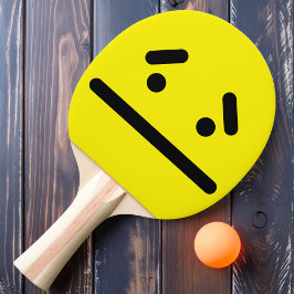 Sad Blank Face Gelb Ping Pong Paddle Tischtennis Schläger
