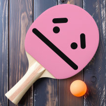 Sad Blank Face Light Pink Ping Pong Paddle Paddel