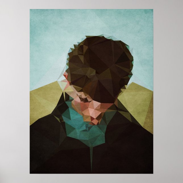Sad Boy - Kubistika by Boris Draschoff Poster (Vorne)