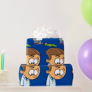 Sad Boy Scientist mit gebrochenem Experiment Geschenkpapier