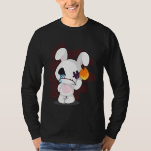 Sad Broken Niedlich Emo Creepy Bunny Goth Horror T-Shirt