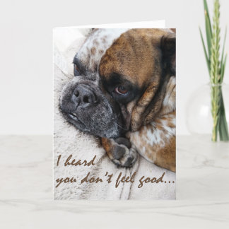 Sad Bulldog bekommt eine Sympathiekarte Dankeskarte