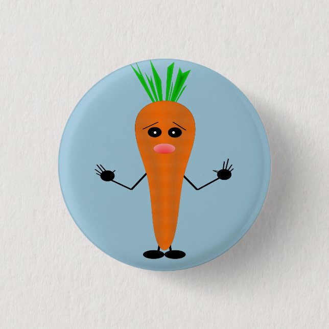 Sad Carrot von Kenneth Yoncich Button (Vorderseite)