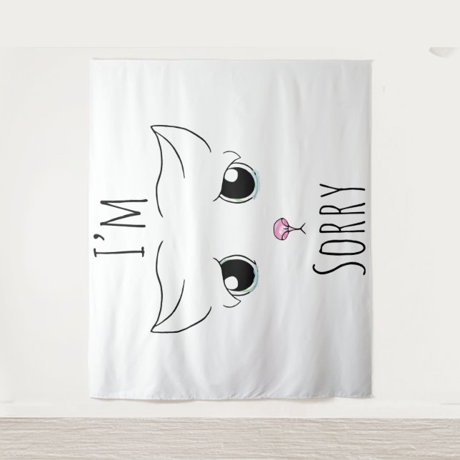 Sad Cat Face: Ich bedauere Wandteppich (Vorderseite)