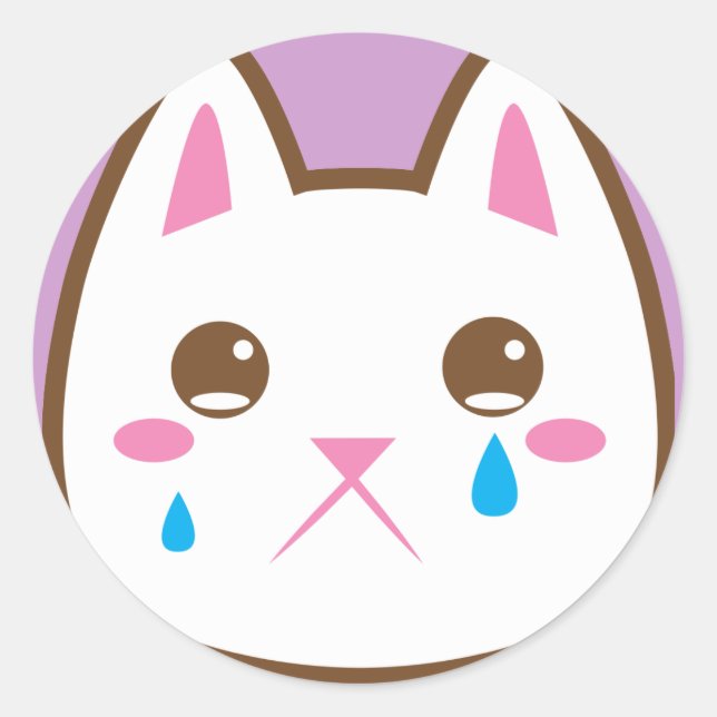 SAD CAT RUNDER AUFKLEBER (Vorderseite)