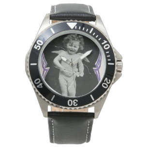 Sad Cherub Angel Print Armbanduhr