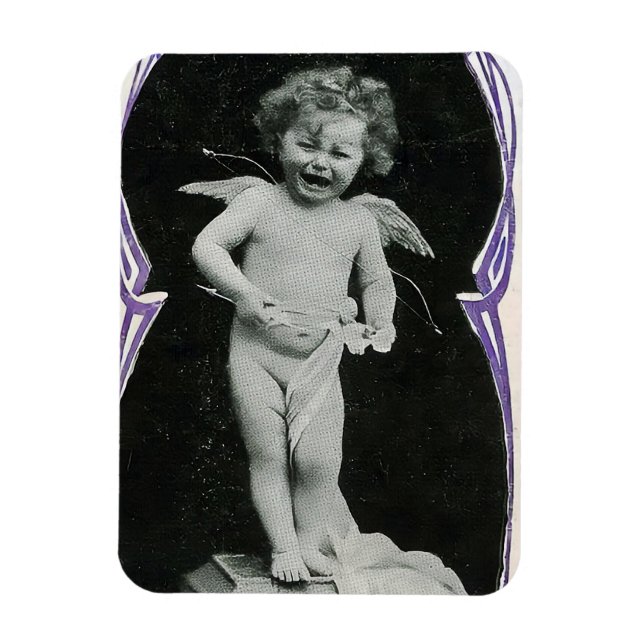 Sad Cherub Angel Print Magnet (Vertikal)