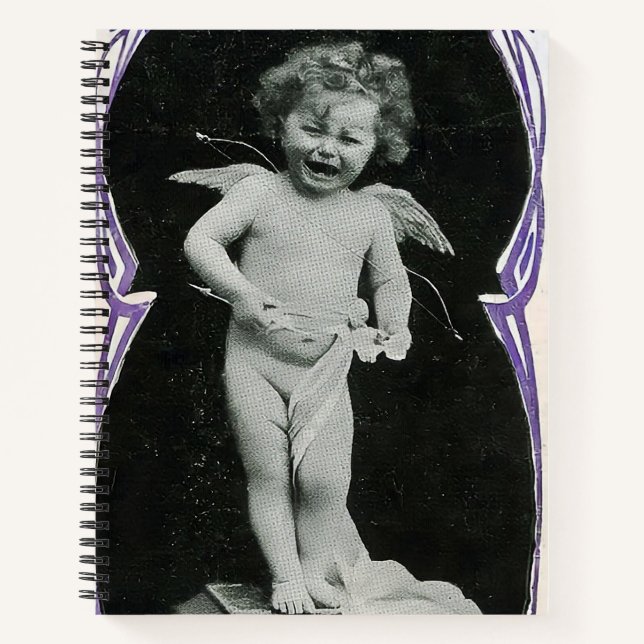 Sad Cherub Angel Print Notizbuch (Vorderseite)