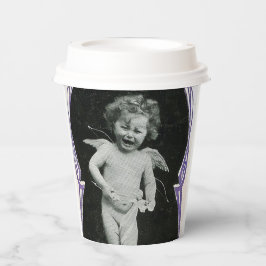 Sad Cherub Angel Print Pappbecher