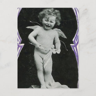 Sad Cherub Angel Print Postkarte