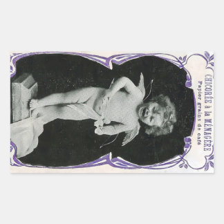 Sad Cherub Angel Print Rechteckiger Aufkleber