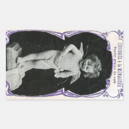 Sad Cherub Angel Print Rechteckiger Aufkleber