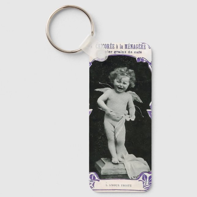 Sad Cherub Angel Print Schlüsselanhänger (Vorderseite)