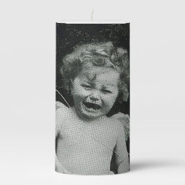 Sad Cherub Angel Print Stumpenkerze