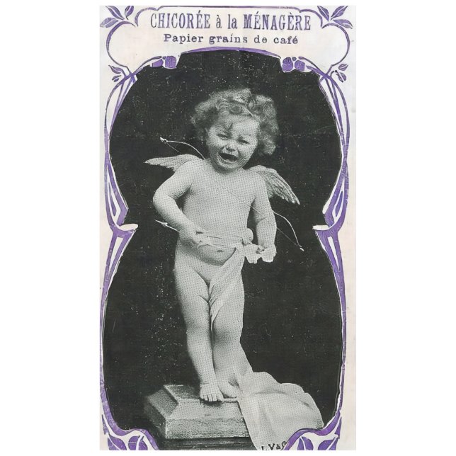 Sad Cherub Angel Print Tischdecke (Vorderseite)